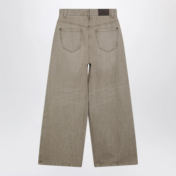 Brunello Cucinelli - Wide-leg desert-colored jeans Brand Jeans