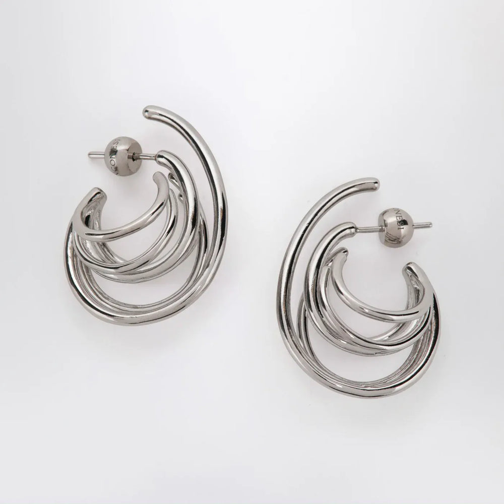 PANCONESI - Circular earrings in silver tone Brand Jewelry TU