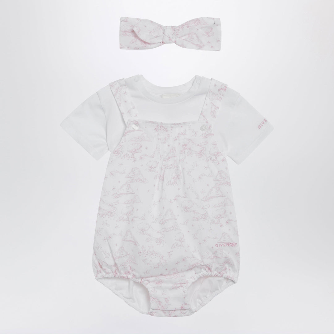 Jumpsuits &amp; Rompers Givenchy - White/pink cotton romper with headband Brand