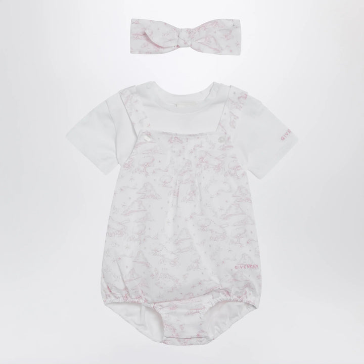 Givenchy - White/pink cotton romper with headband Brand Jumpsuits &amp; Rompers 9