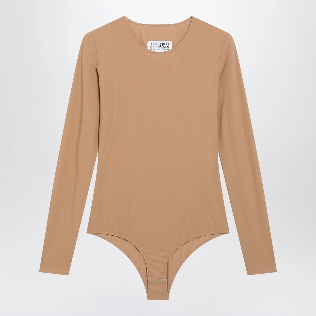 MM6 Maison Margiela - Skin-tone bodysuit in lycra jersey Brand Leotards &amp; Unitards L