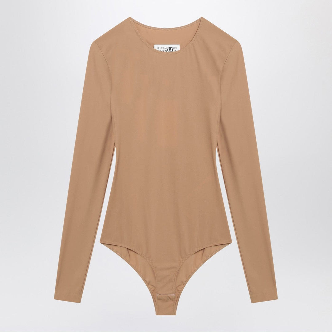 Leotards & Unitards M MM6 Maison Margiela - Skin-tone bodysuit in lycra jersey Brand