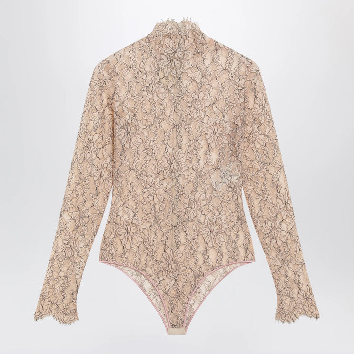 Valentino - Nude rebrodé lace bodysuit Brand Leotards &amp; Unitards M