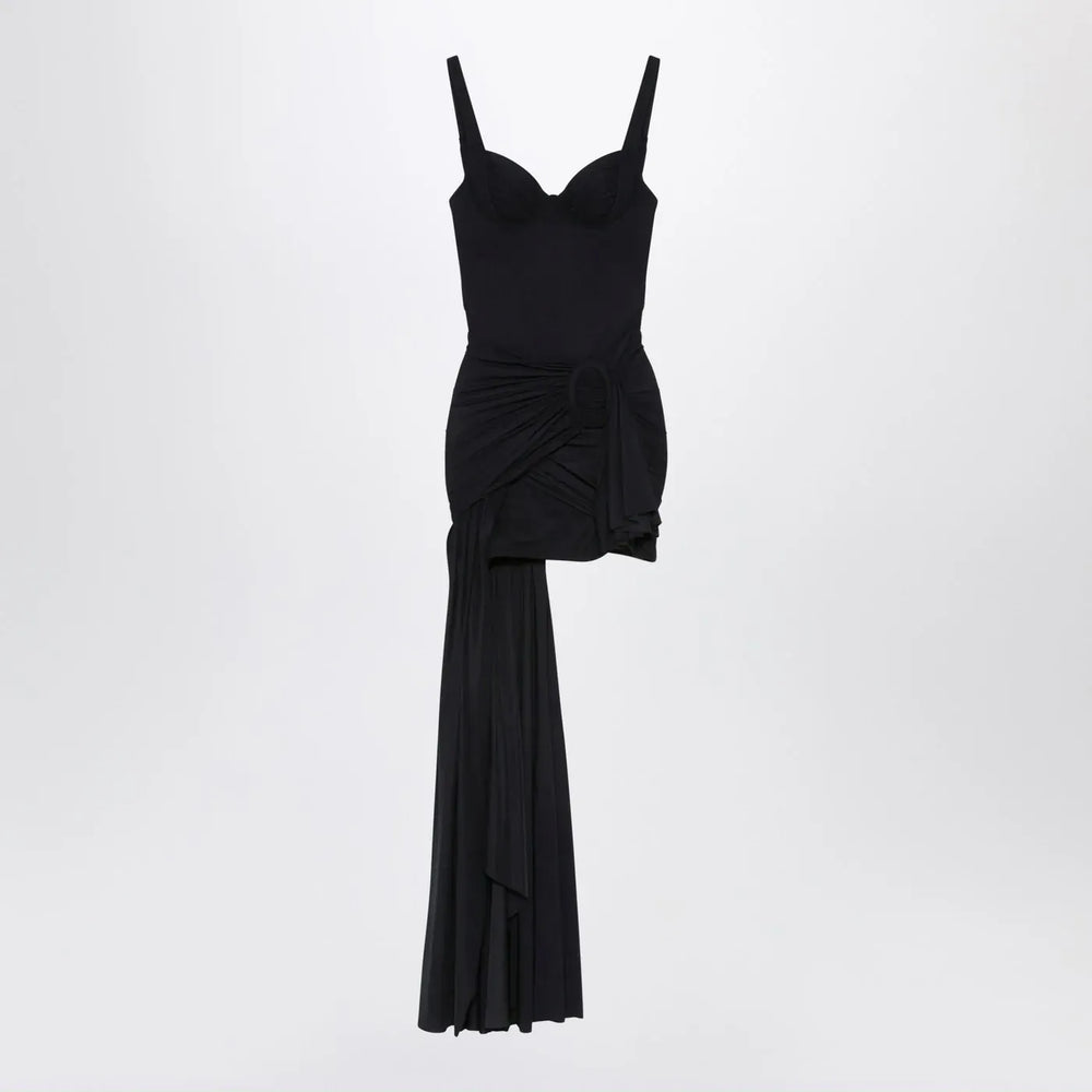 Balenciaga - Black draped mini dress in jersey Brand Mini Dress 34  FR