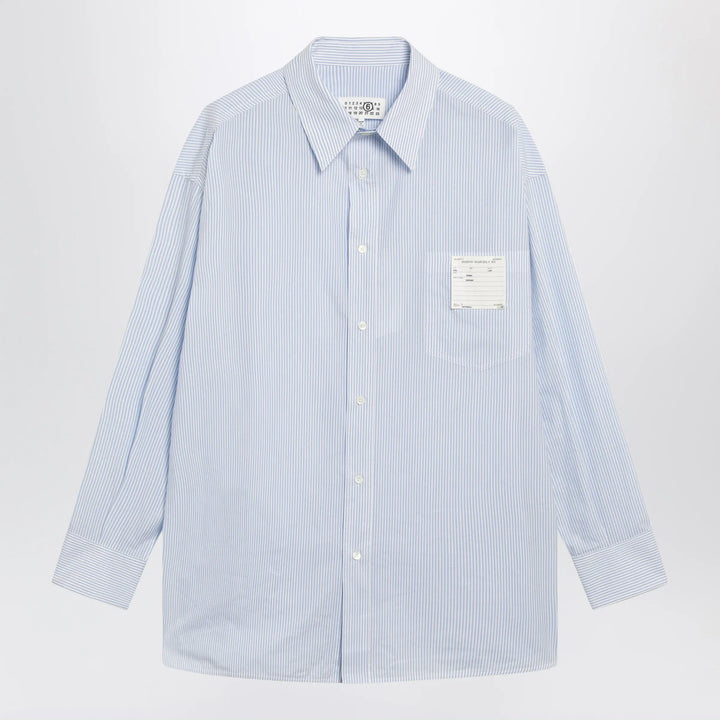 MM6 Maison Margiela - White/light blue striped cotton shirt Brand 50 IT