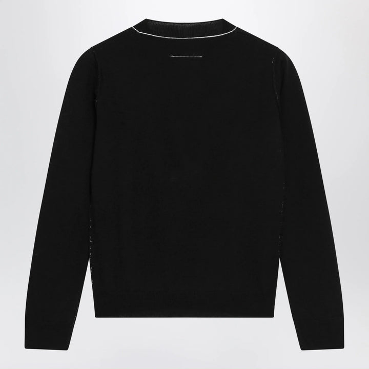 MM6 Maison Margiela - Wool-blend sweater with contrast trim in black Brand