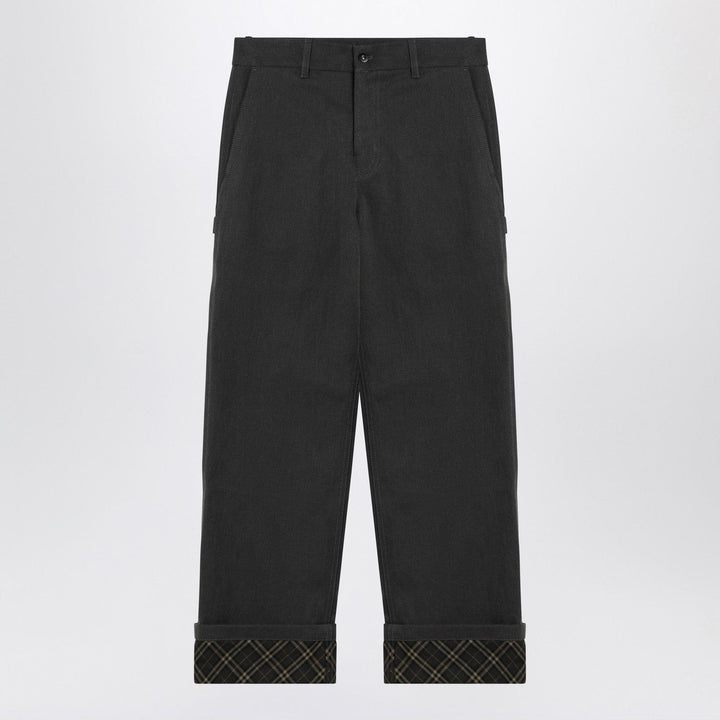 Pants 46 IT Burberry - Black trousers with Check pattern lapels Brand