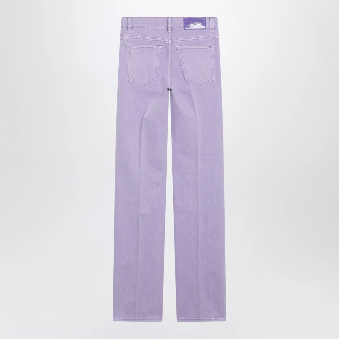 Chloé - Straight jeans in lavender organic cotton denim Brand Pants