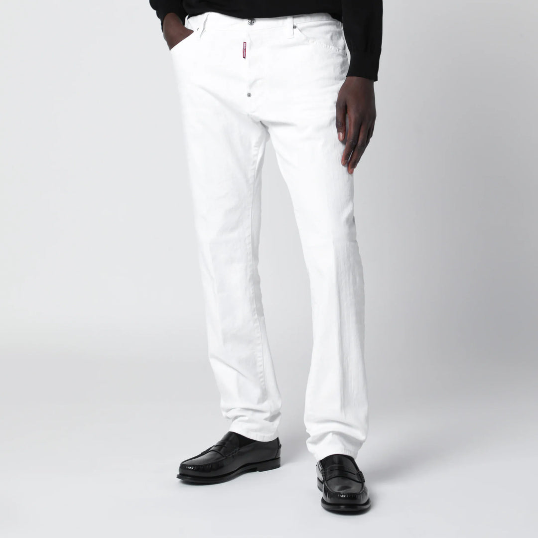 Dsquared2 - Teddy jeans in white stretch cotton denim Brand Pants 46 IT