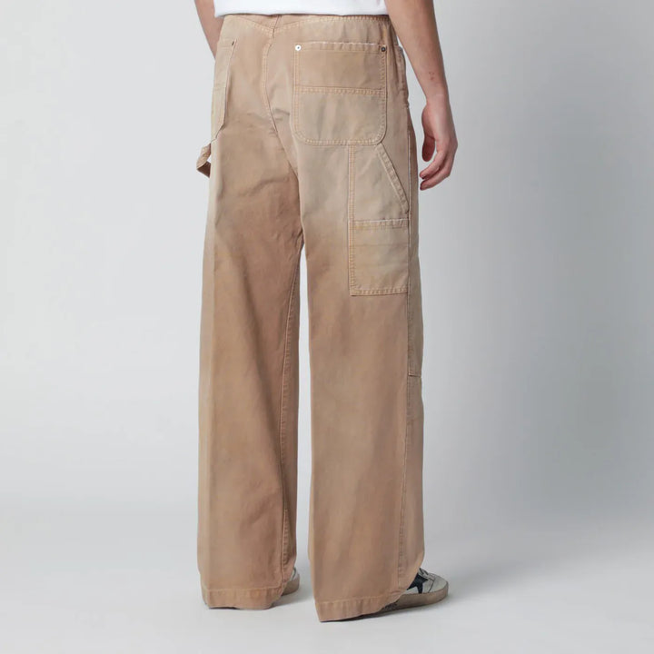 Dsquared2 - Vintage-effect beige baggy carpenter jeans Brand Pants