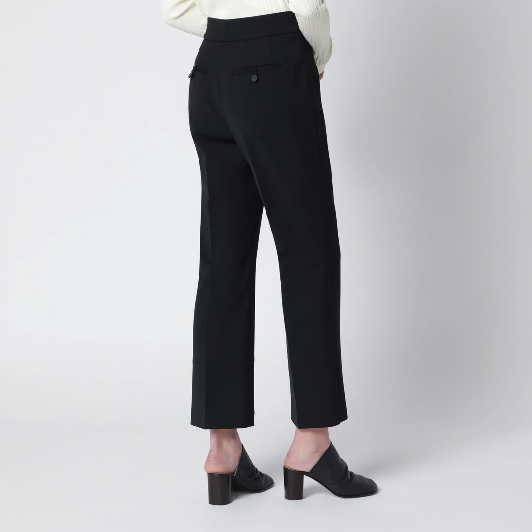 Entire Studios - Black wool-blend flared cropped trousers Brand Pants