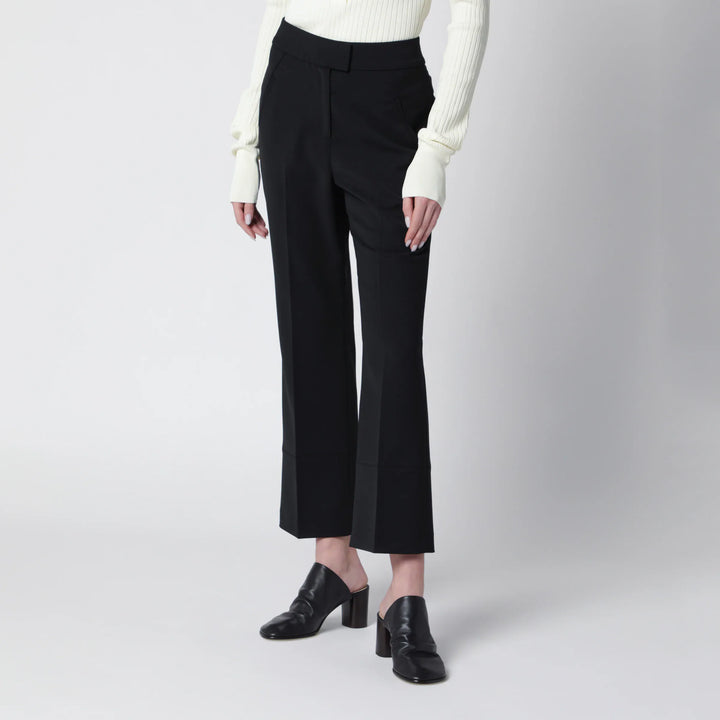 Entire Studios - Black wool-blend flared cropped trousers Brand Pants