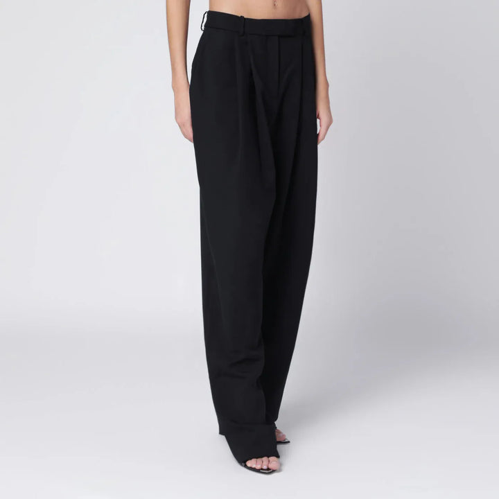 Francesco Murano - Black pants with darts Brand Pants 44  IT
