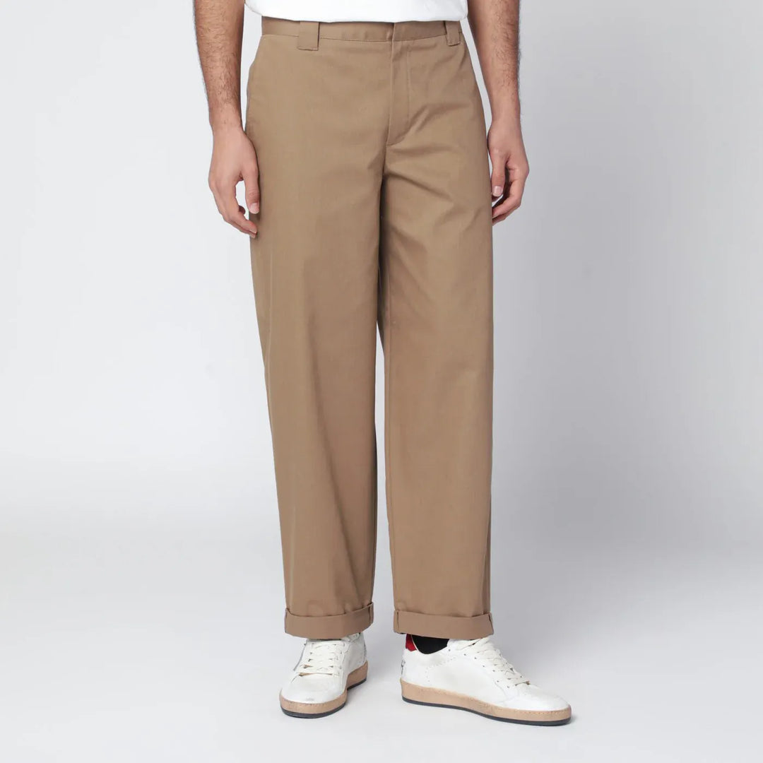 Golden Goose - Beige cotton-blend trousers Brand Pants