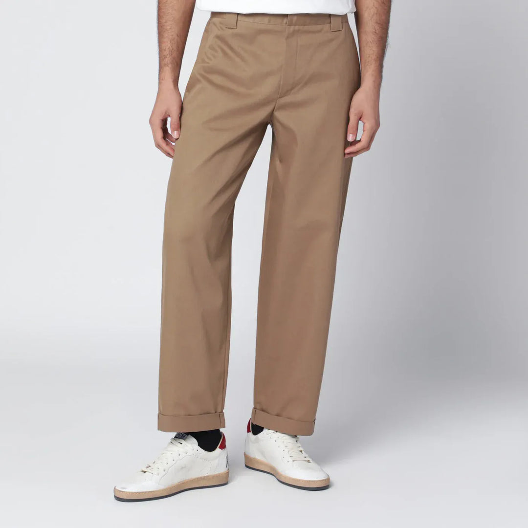 Golden Goose - Beige cotton-blend trousers Brand Pants 50 IT
