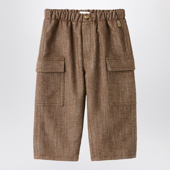 Pants 9 Il Gufo - Brown cotton-blend cargo trousers Brand