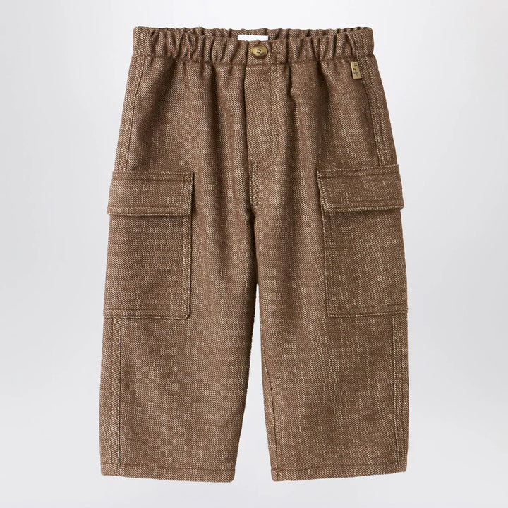 Il Gufo - Brown cotton-blend cargo trousers Brand Pants 9