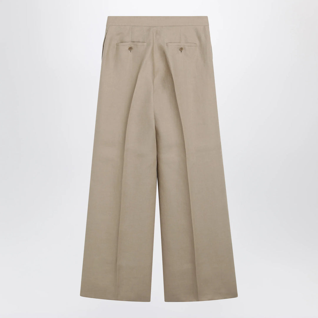 Max Mara - Regular-fit linen natté trousers in sand Brand Pants