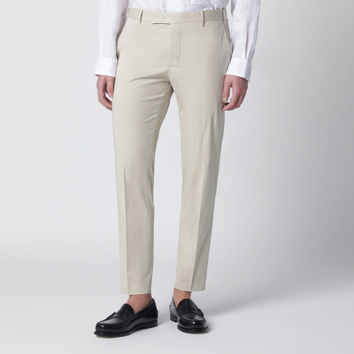 Pants PT Torino - Beige slim-fit cotton-blend trousers Brand