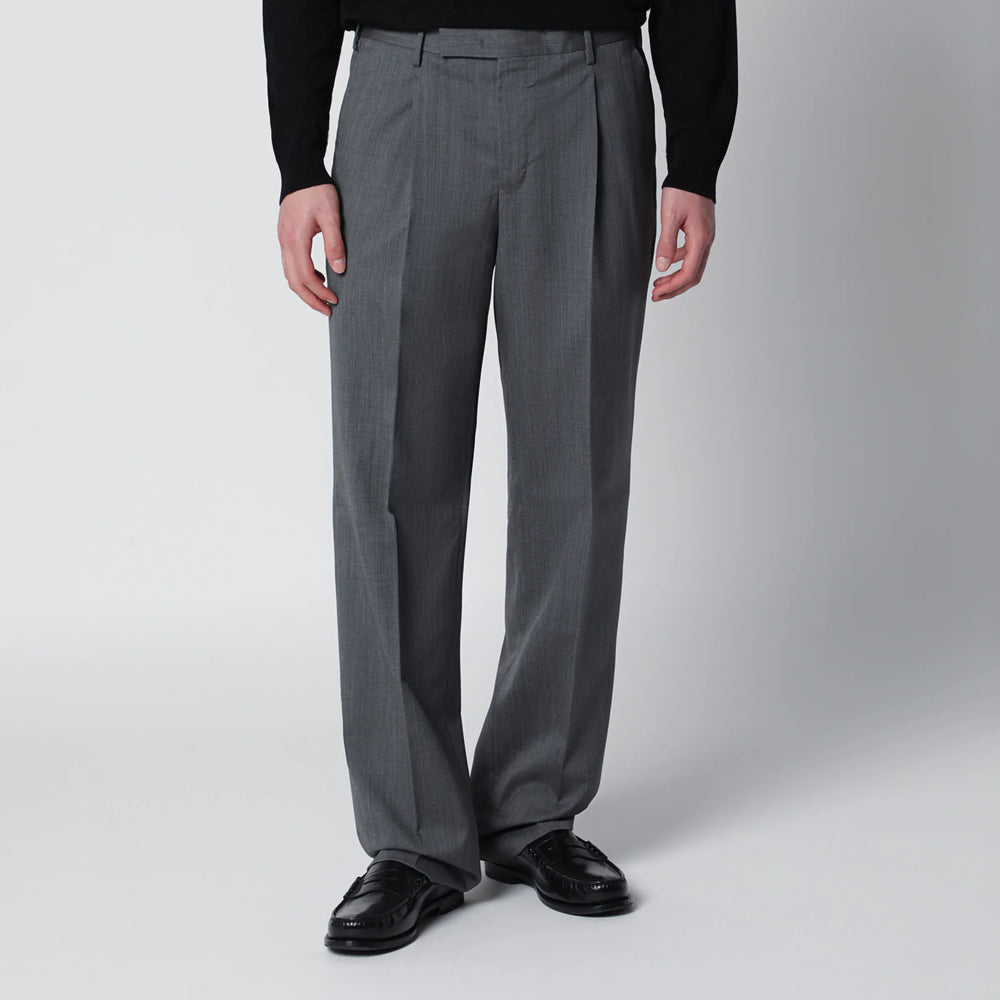 PT Torino - Grey Pants in Virgin Wool Brand Pants 46 IT