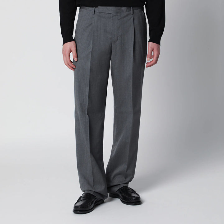 PT Torino - Grey Pants in Virgin Wool Brand Pants 46 IT