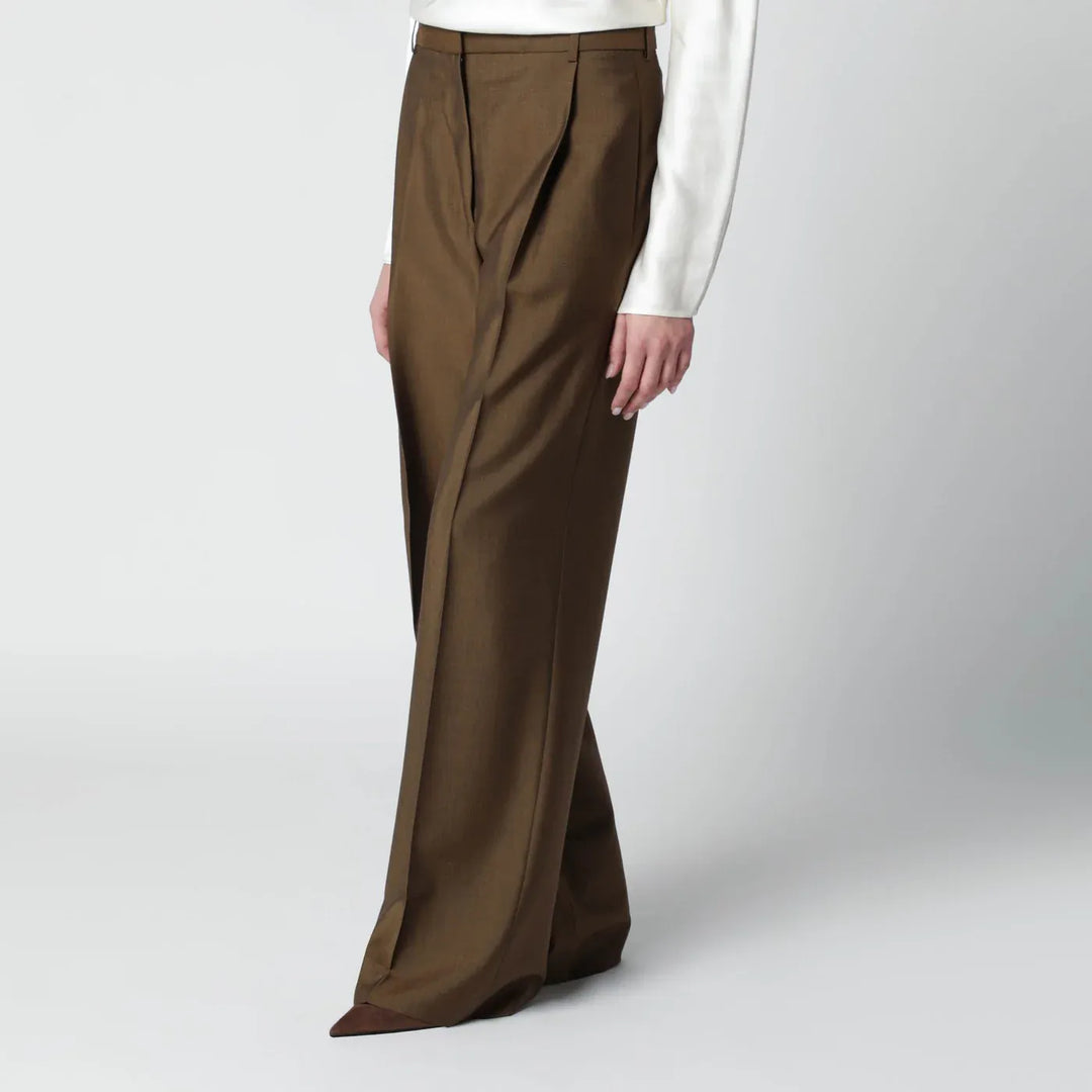 Róhe - Light brown wool-blend trousers Brand Pants