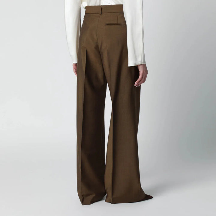 Róhe - Light brown wool-blend trousers Brand Pants