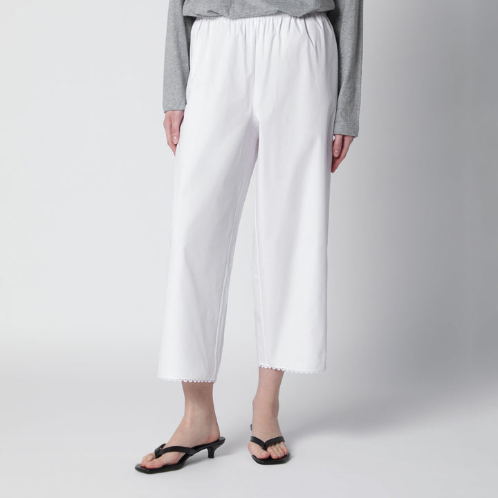 Pants Róhe - White cropped cotton trousers Brand