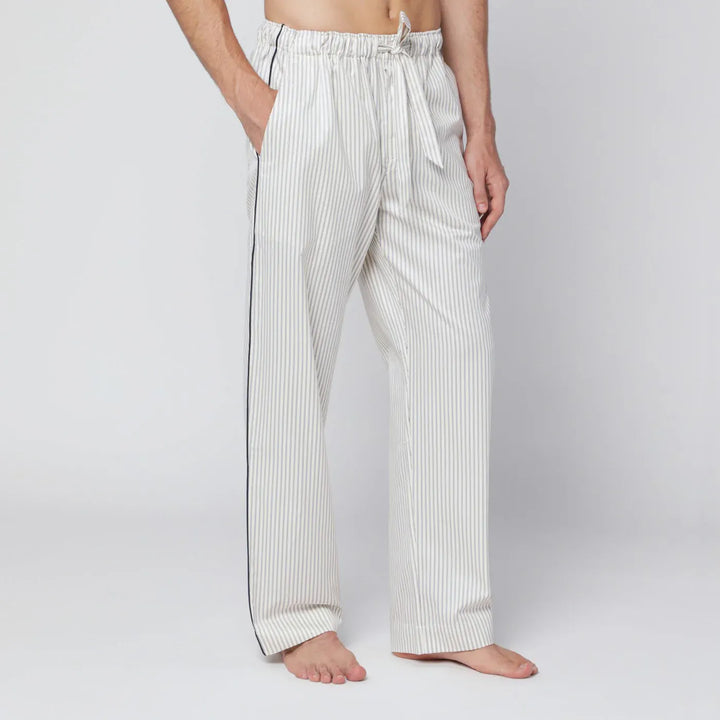 Tekla - Brown and white striped pyjama trousers Brand Pants