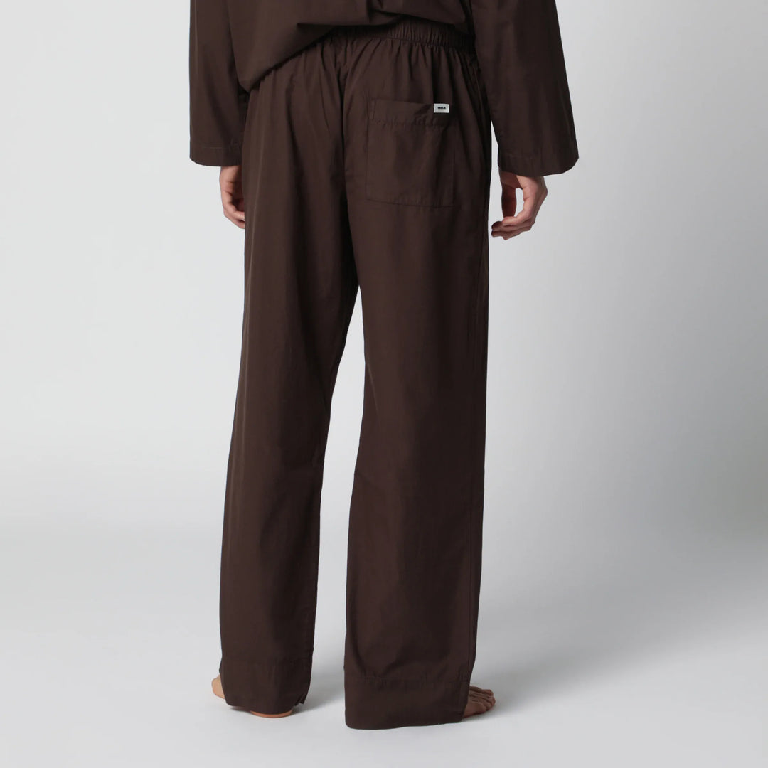 Tekla - Brown cotton pajama trousers Brand Pants
