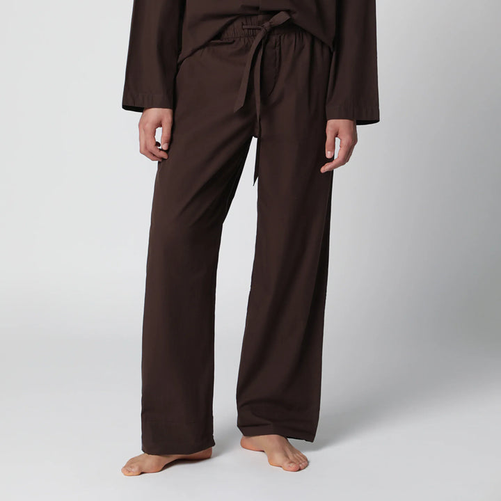 Tekla - Brown cotton pajama trousers Brand Pants S