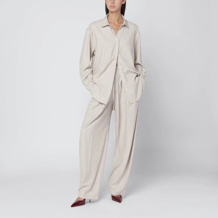 THE ANDAMANE - Trousers in ivory melange Brand Pants XS