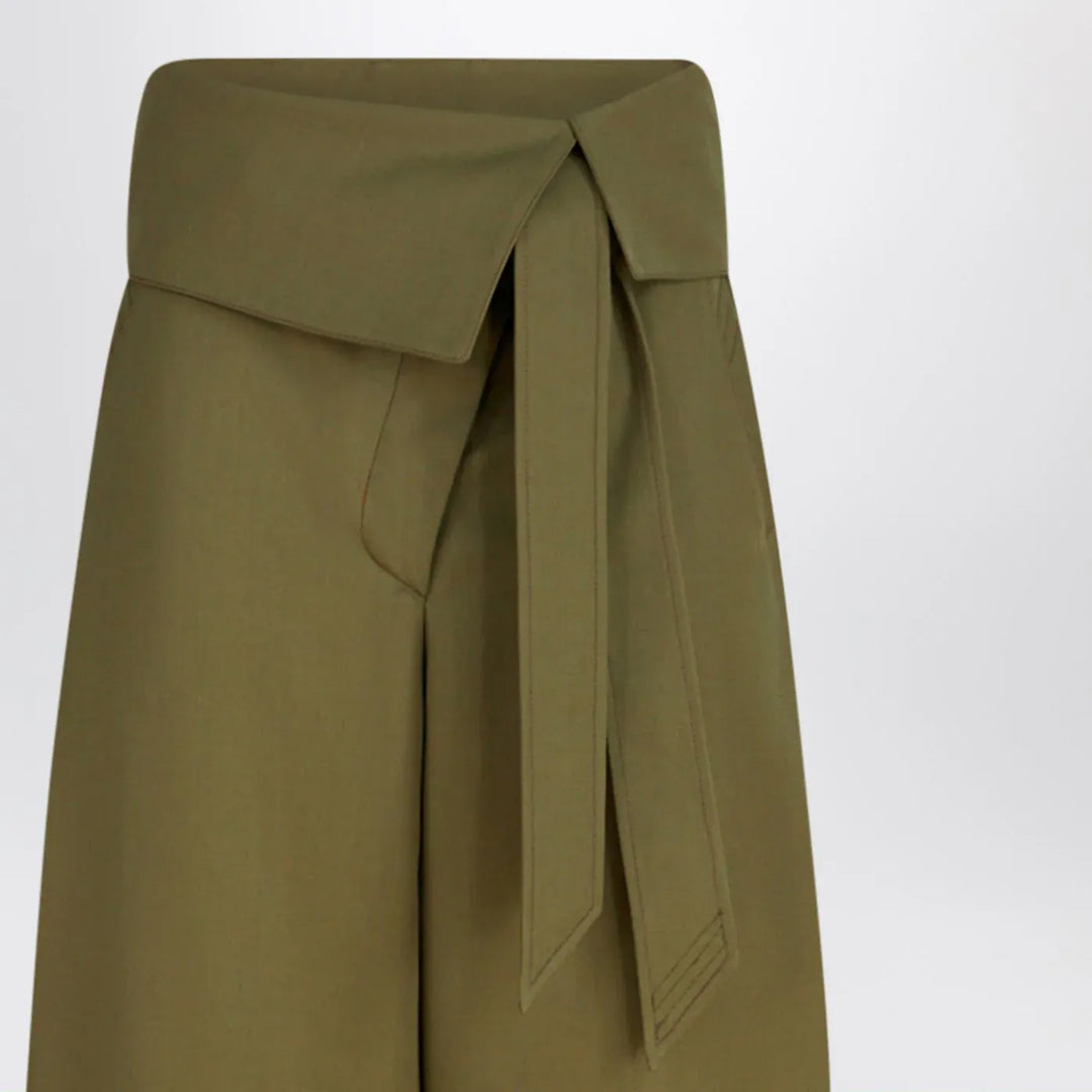 The Attico - Military green wool gabardine trousers Brand Pants