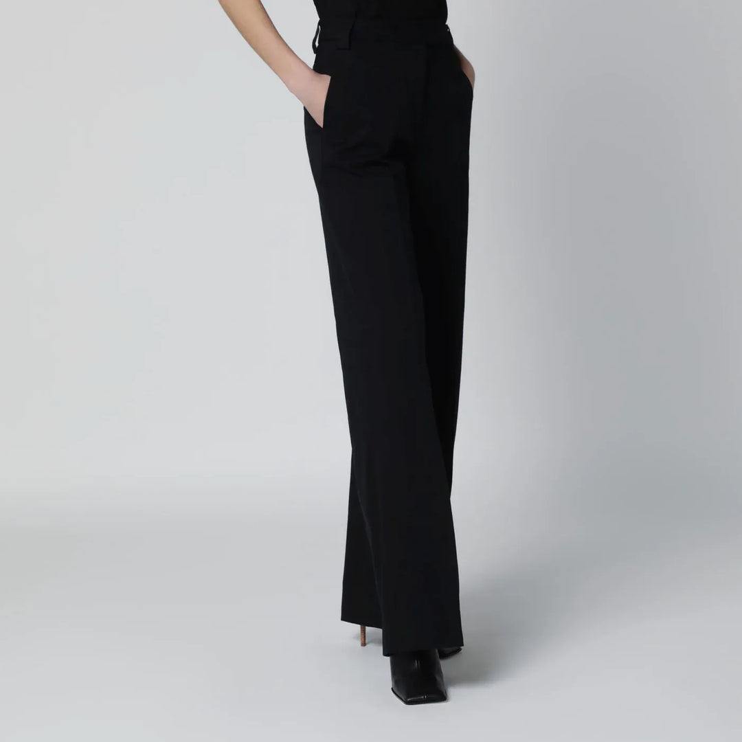 TheLatest - Black cotton palazzo trousers Brand Pants