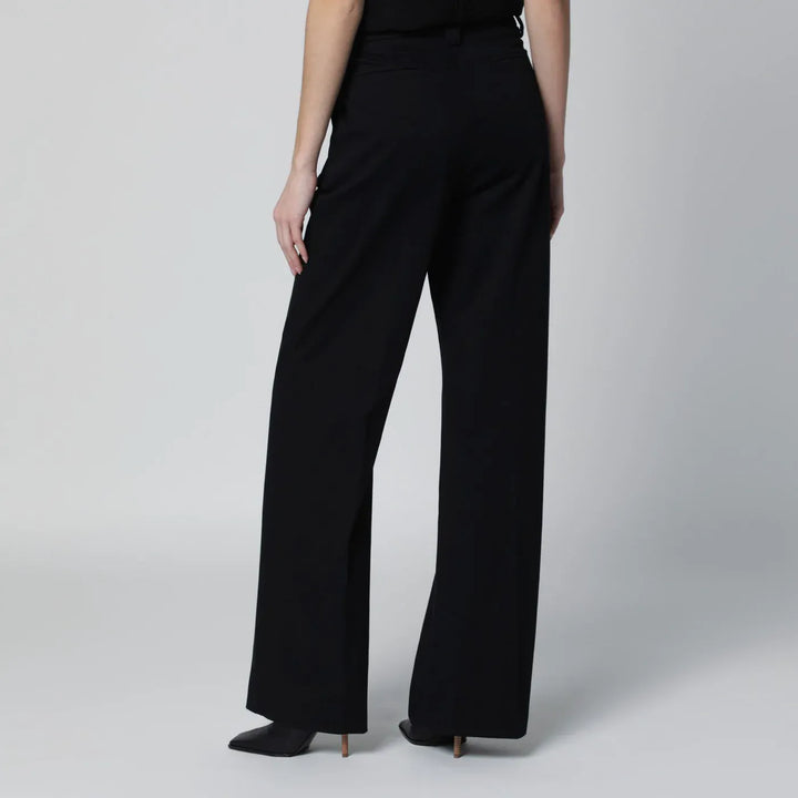 TheLatest - Black cotton palazzo trousers Brand Pants