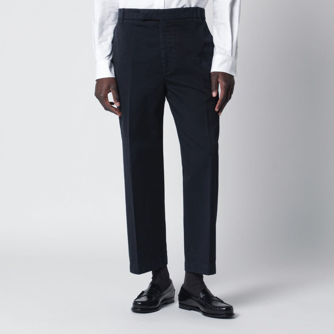 Pants Thom Browne - Navy blue cotton trousers Brand