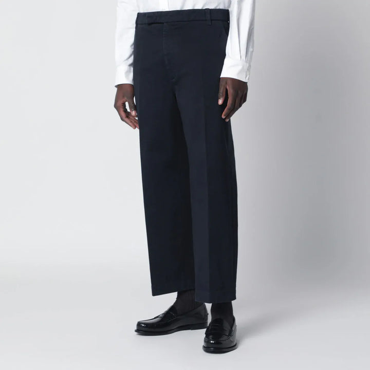 Thom Browne - Navy blue cotton trousers Brand Pants