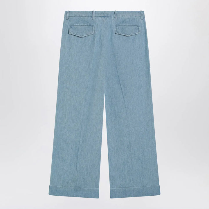 Valentino - Light blue wide jeans with cuff Brand Pants