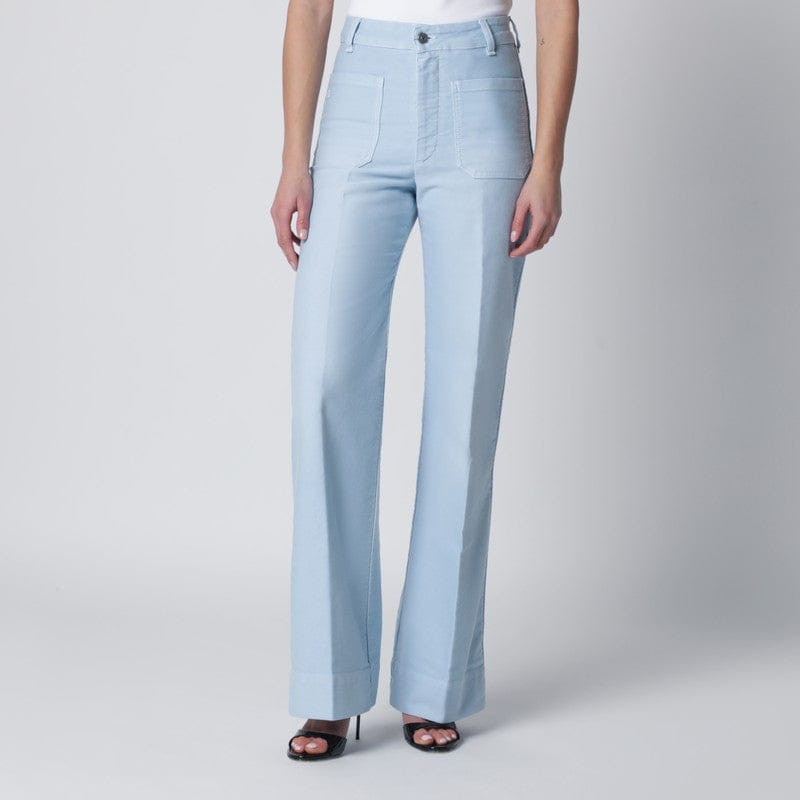 Pants Victoria Beckham - Sky blue cotton Alina trousers - 28 Brand