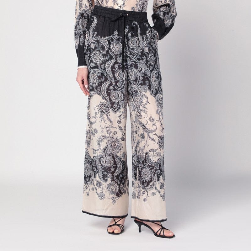 Pants ZIMMERMANN - Cream Rhiannon trousers with fantasy print - 1 Brand