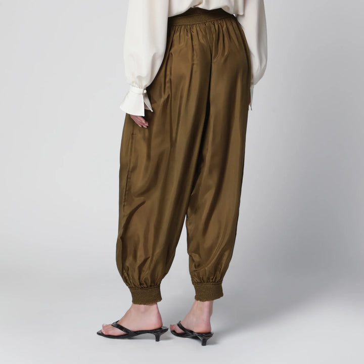 ZIMMERMANN - Olive silk habotai harem pants Brand Pants 2