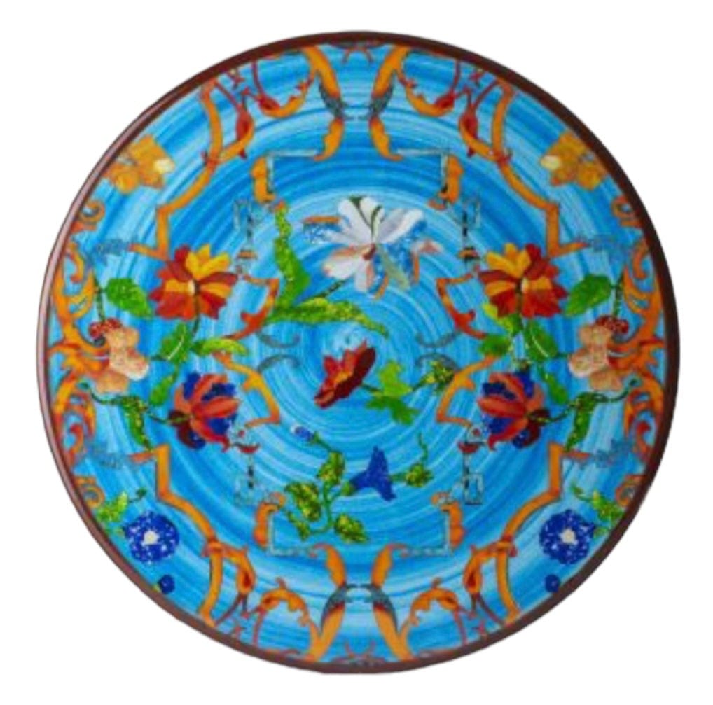 Mario Luca Giusti Plates Mario Luca Giusti Pancale Turquoise Dinner Plate Set of 12Pcs Brand