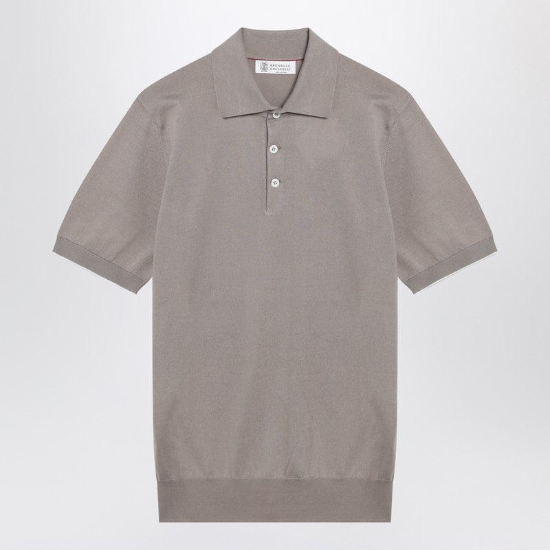 Shirts & Tops Brunello Cucinelli - Light brown cotton knit polo shirt - 50 IT Brand