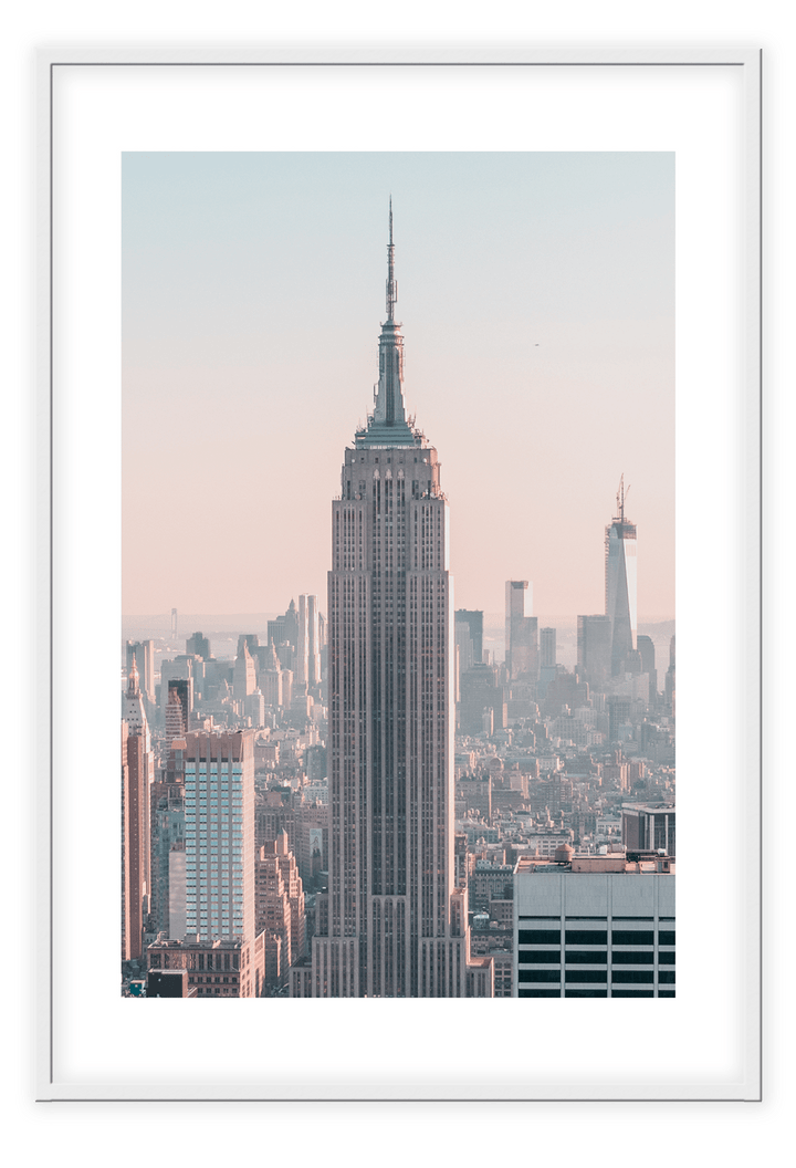 Canvas Print 50x70cm / White State Building State Building Wall Art : Ready to hang framed artwork. Brand