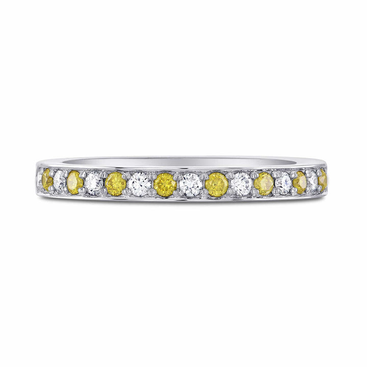 LEIBISH 0.15ct Fancy Yellow &amp; White Diamond Band Brand Ring