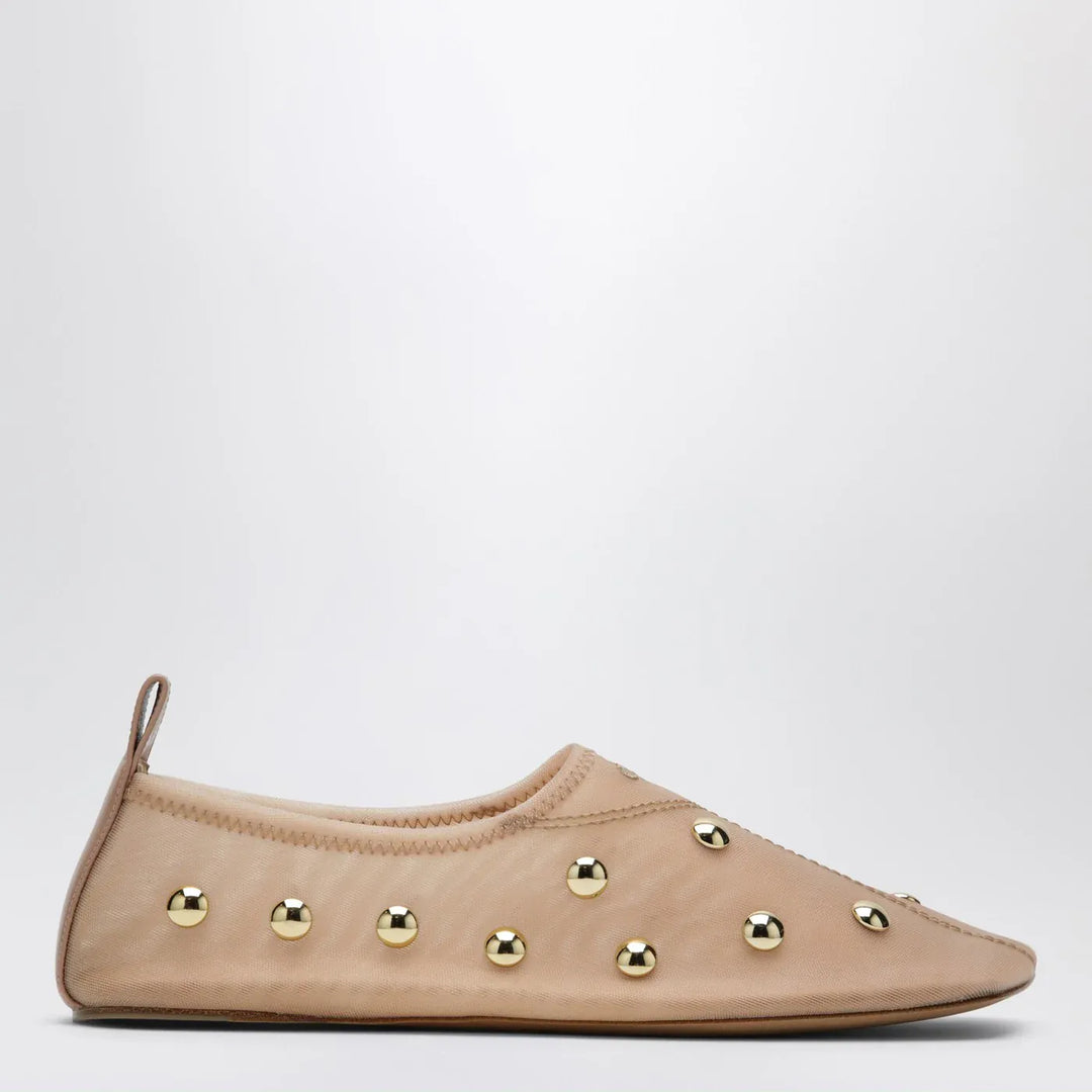 Rita Blushy Beige ballet flats in transparent mesh Brand