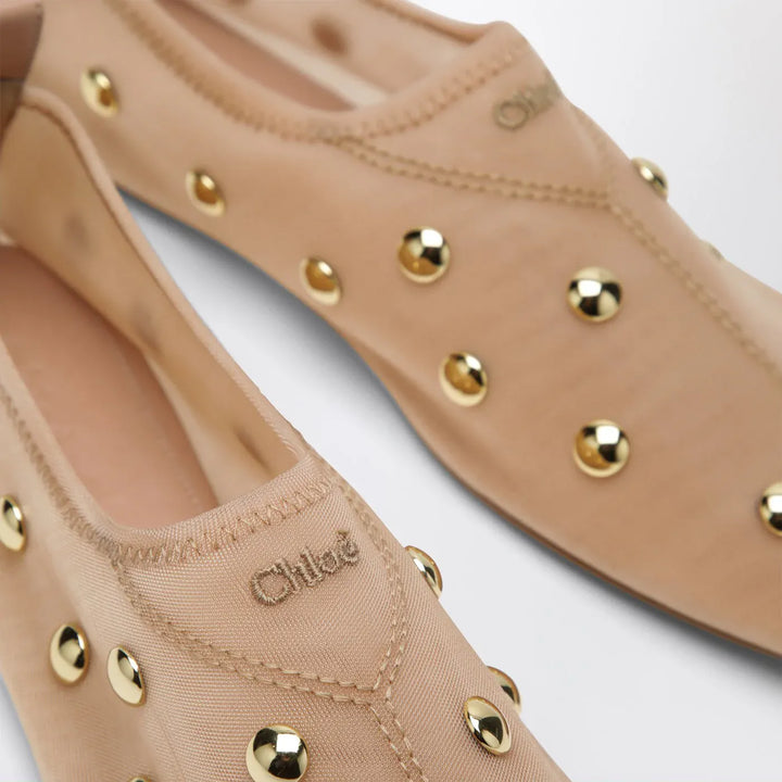 Rita Blushy Beige ballet flats in transparent mesh Brand