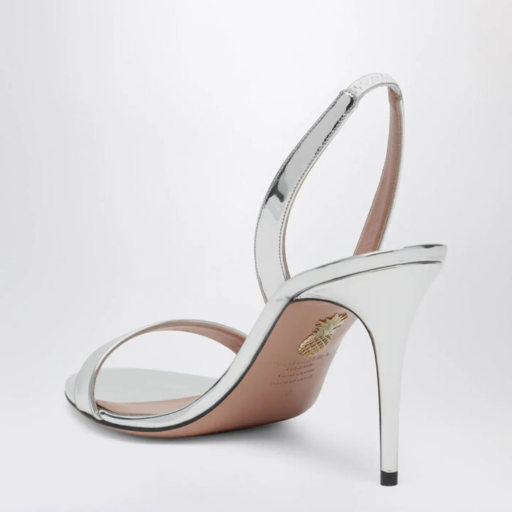 Aquazzura - So Nude 85 Silver Sandals Brand Sandals