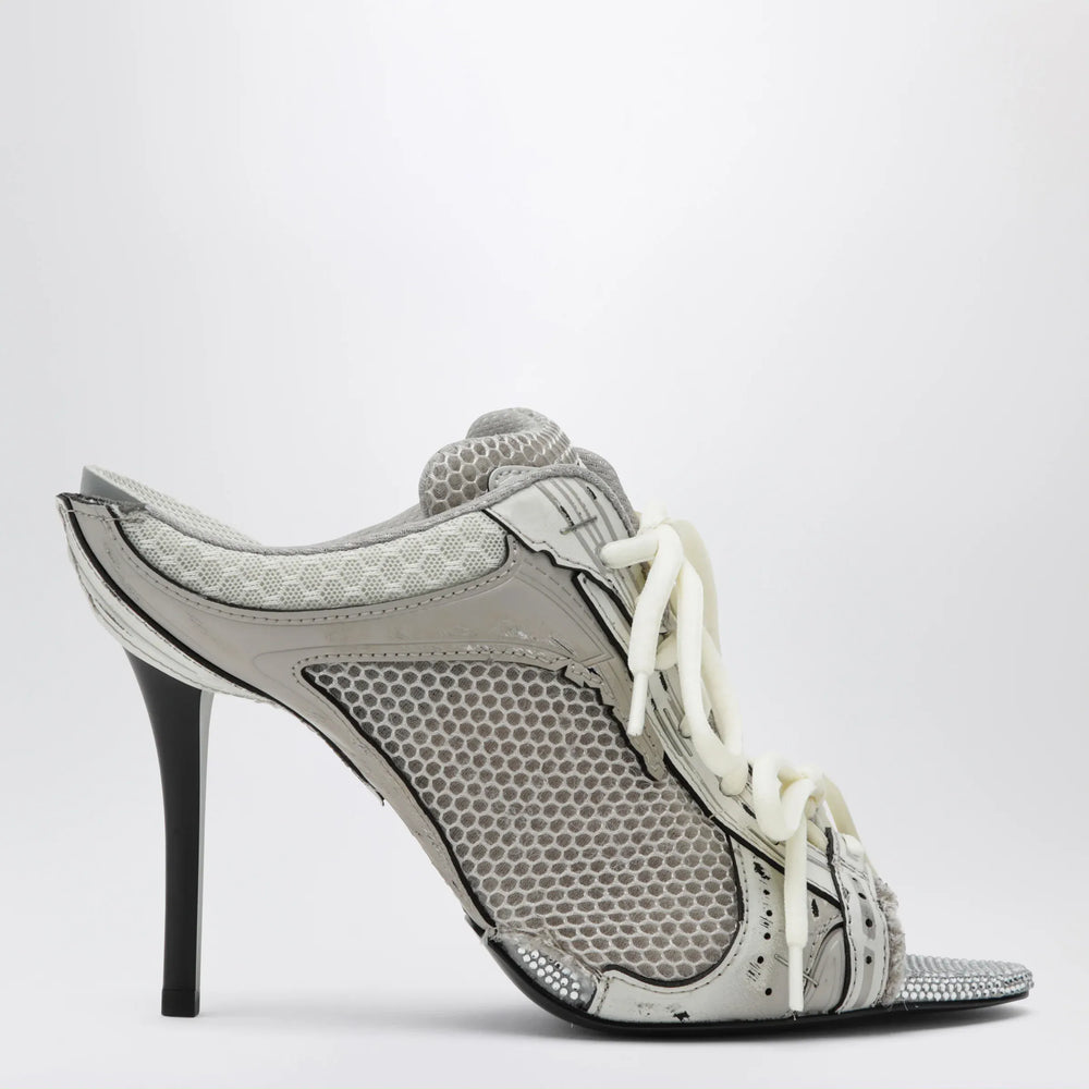 Balenciaga - Stapler grey heeled sandals with distressed effect Brand Sandals 36 IT