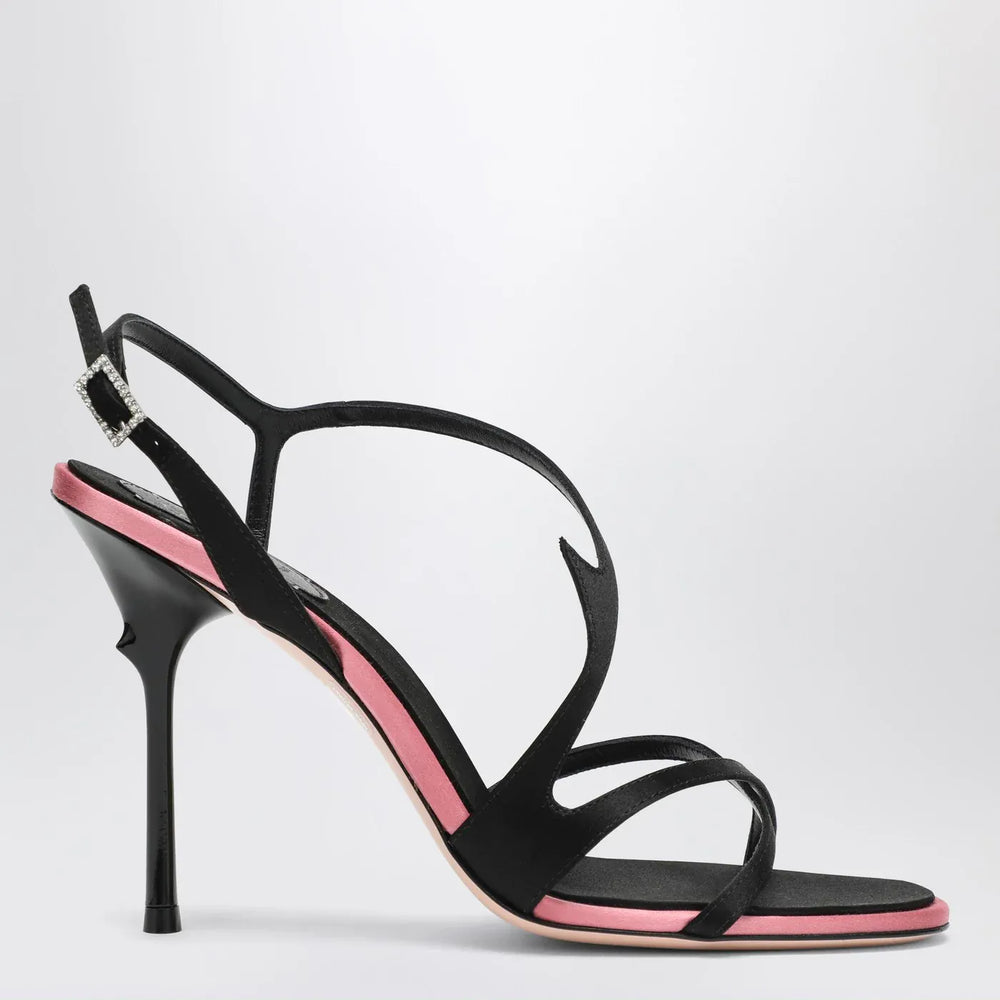 ROGER VIVIER - Black satin heeled sandals Brand Sandals 39 IT